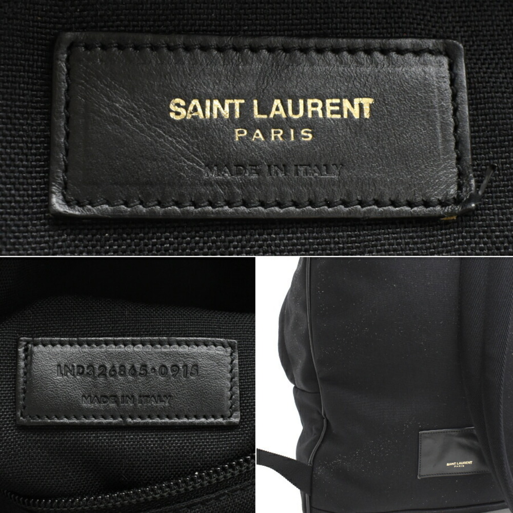 Saint Laurent Paris City Backpack Black Canvas - Picture 9 of 9